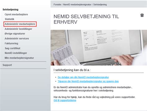 nemid medarbejdersignatur administrator.